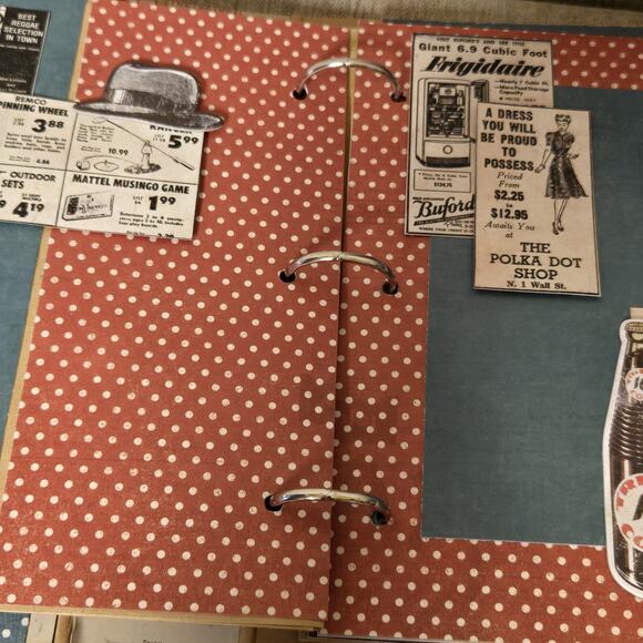 Junk Journal 3 Ring BINGO Theme Mixed Media Book Pages Pockets 9" X 7" - Picture 7 of 12